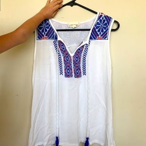 Luna Moon Embroidered Tank Top